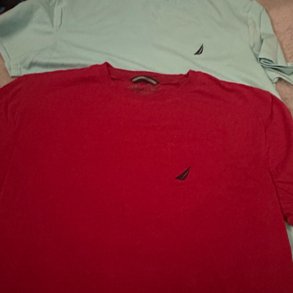 Nautica Red and Green Short Sleeve Tees